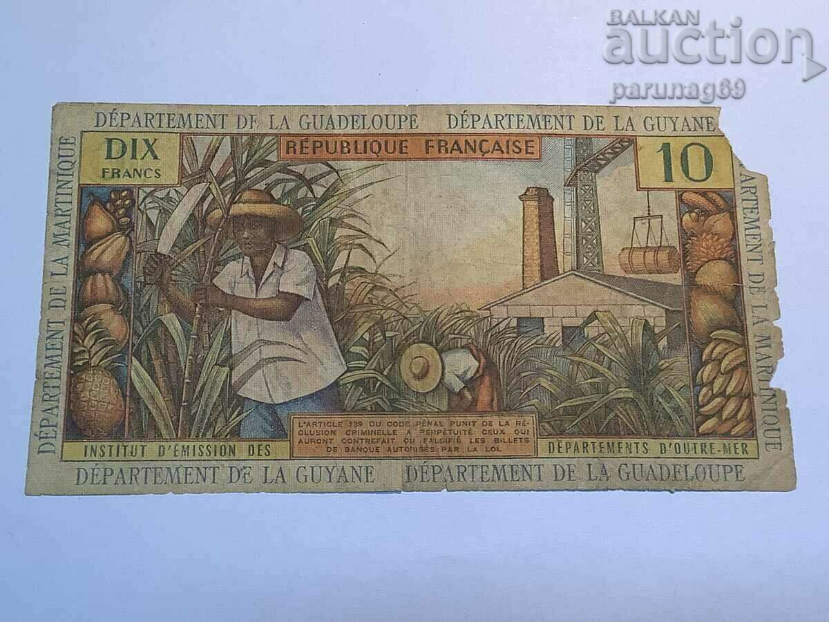 Френски Антили Гуаделупа 10 франка 1964 година с цена € 25.00 | 48.90 лв.