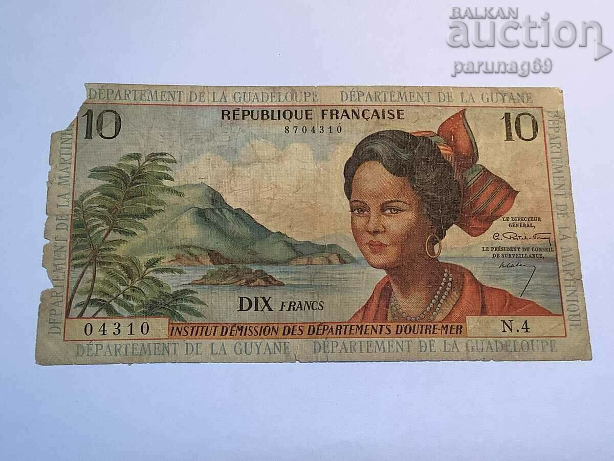 Френски Антили Гуаделупа 10 франка 1964 година