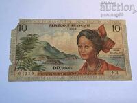 Френски Антили Гуаделупа 10 франка 1964 година (А)