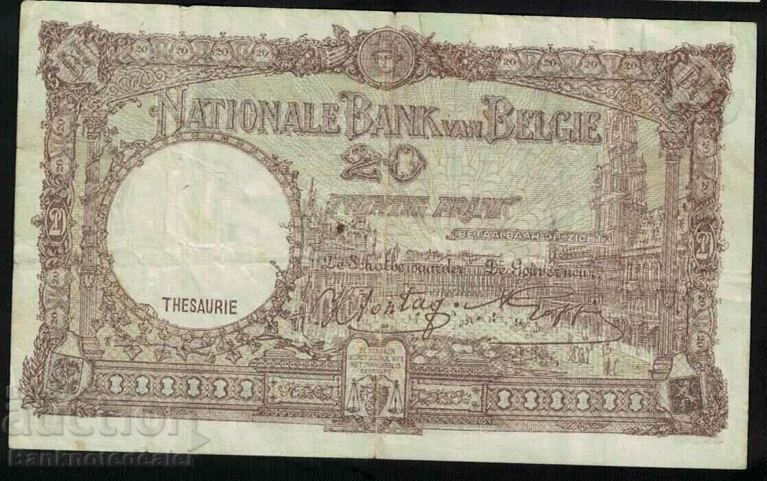 Belgium 20 francs 1943 Pick 111 Ref 2673 with price 25.00 BGN | € 12.78 Belgium 20 francs 1943 Pick 111 Ref 2673 with price 25.00 BGN | € 12.78