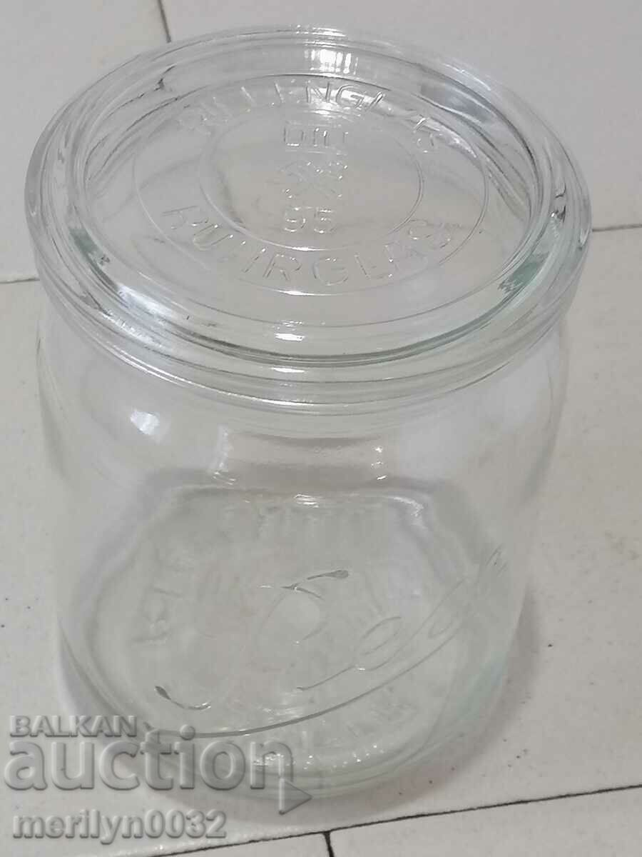 Old German glass jar, 1930s