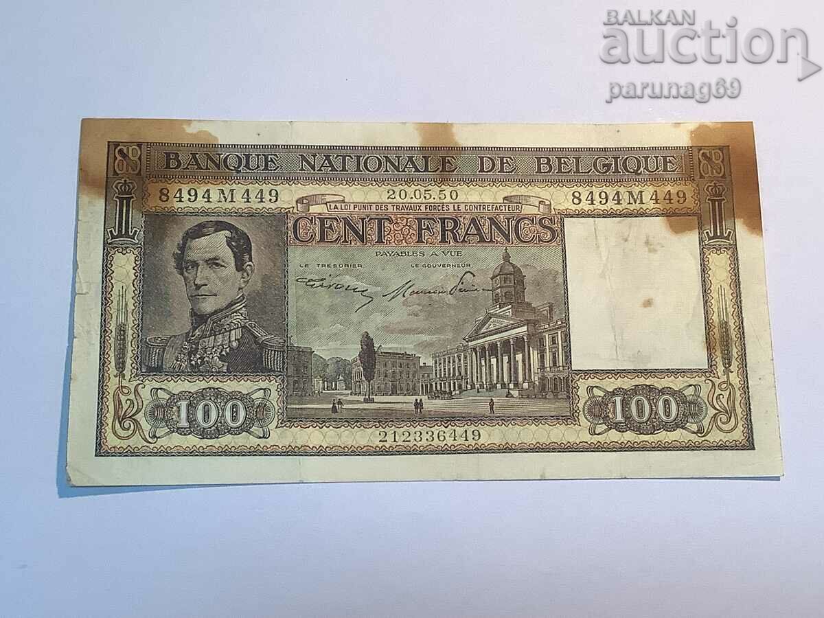 Белгия 100 франка 1950 година (А)