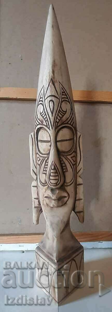 Vintage wooden sculpture, tribal art.