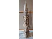 Vintage wooden sculpture, tribal art.