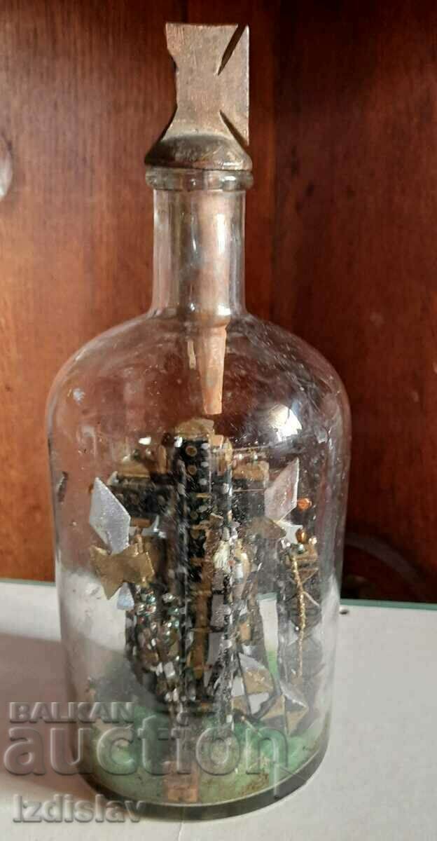 Auction  A cup of patience, on a religious theme.