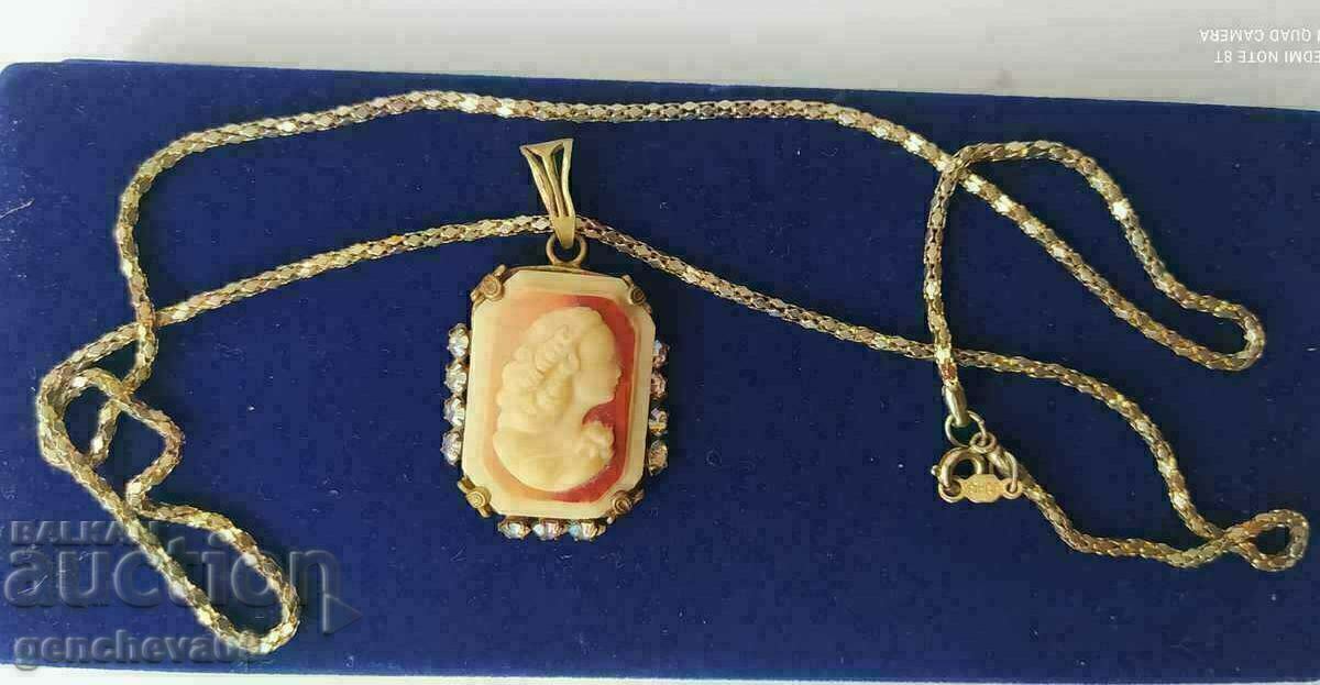 Antique necklace with original cameo/markings - 6 Antique necklace with original cameo/markings - 6