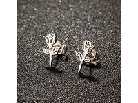 529 Earrings Rose in silver accessories medical steel