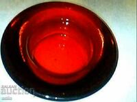 παλιό ποτήρι μουράνο 1960 τύπου αλεξανδρίτη σαν κοκκινολαίμη