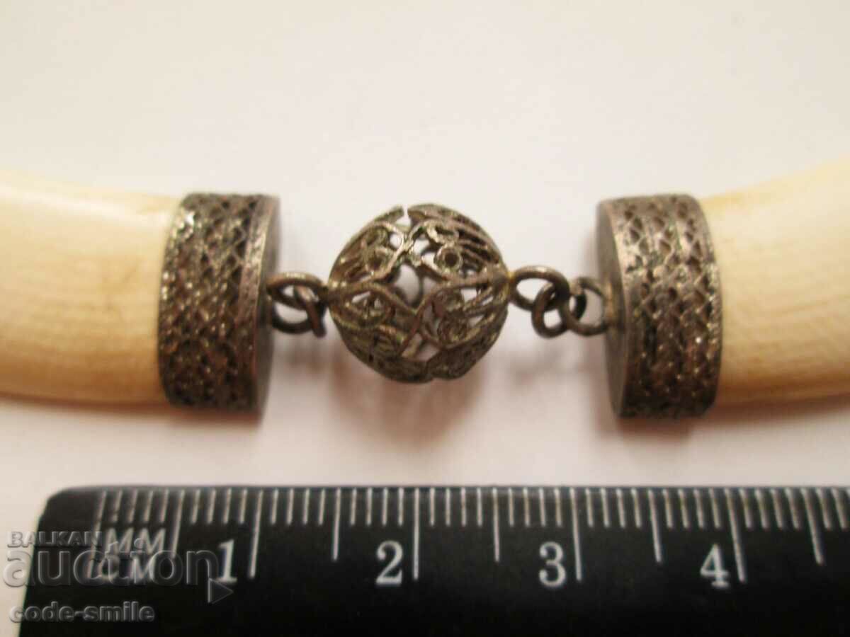 Vintage Handmade Ivory and Filigree Necklace with price 190.00 BGN | € 97.15 Vintage Handmade Ivory and Filigree Necklace with price 190.00 BGN | € 97.15