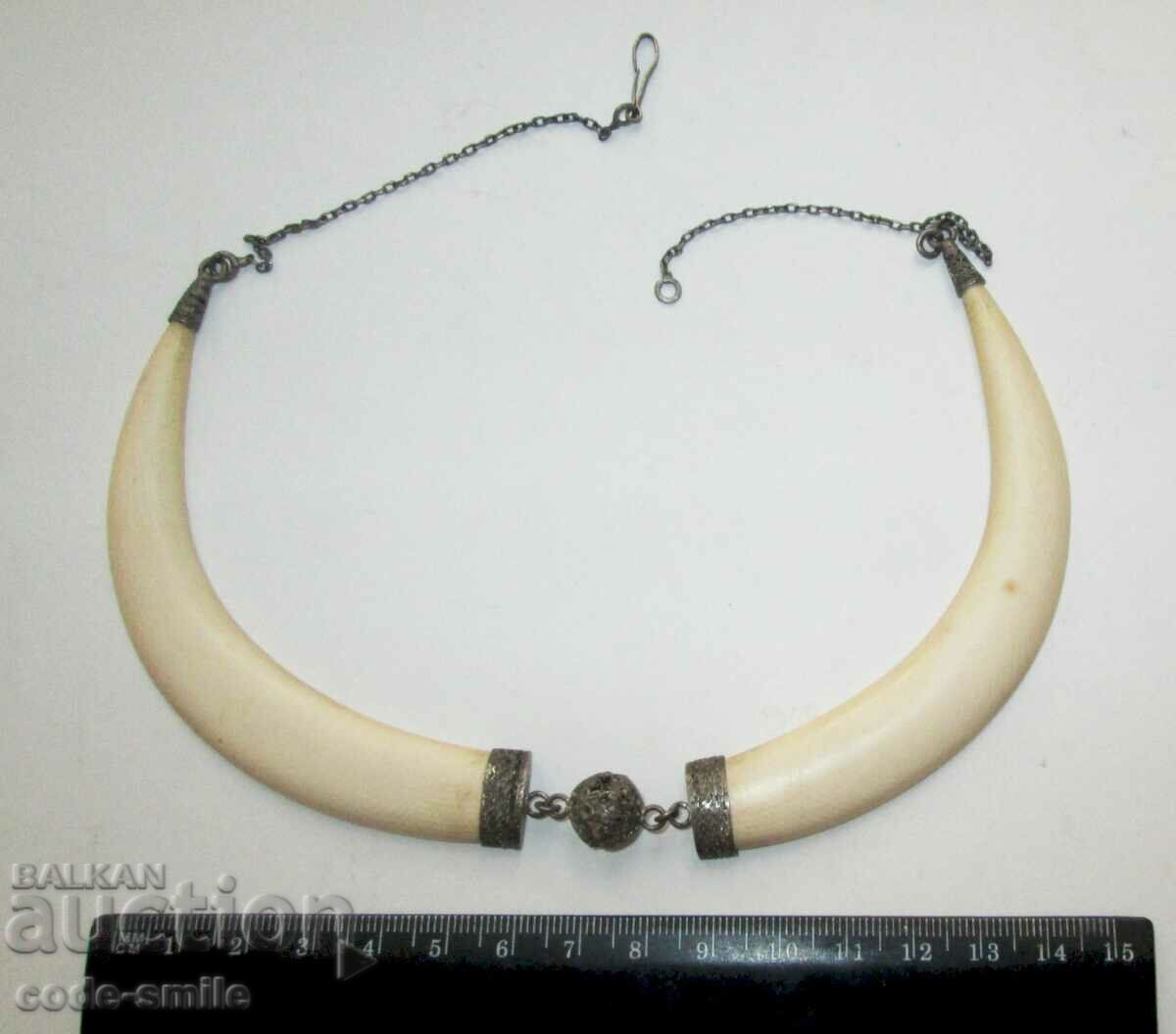 Vintage Handmade Ivory and Filigree Necklace - 7 Vintage Handmade Ivory and Filigree Necklace - 7