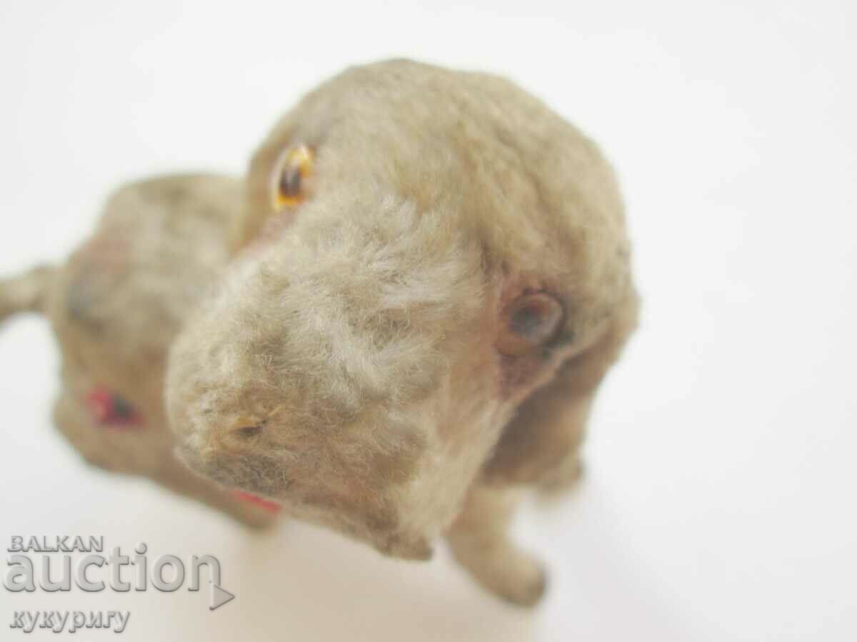 Old children's plush mechanical toy dog - 5 Old children's plush mechanical toy dog - 5