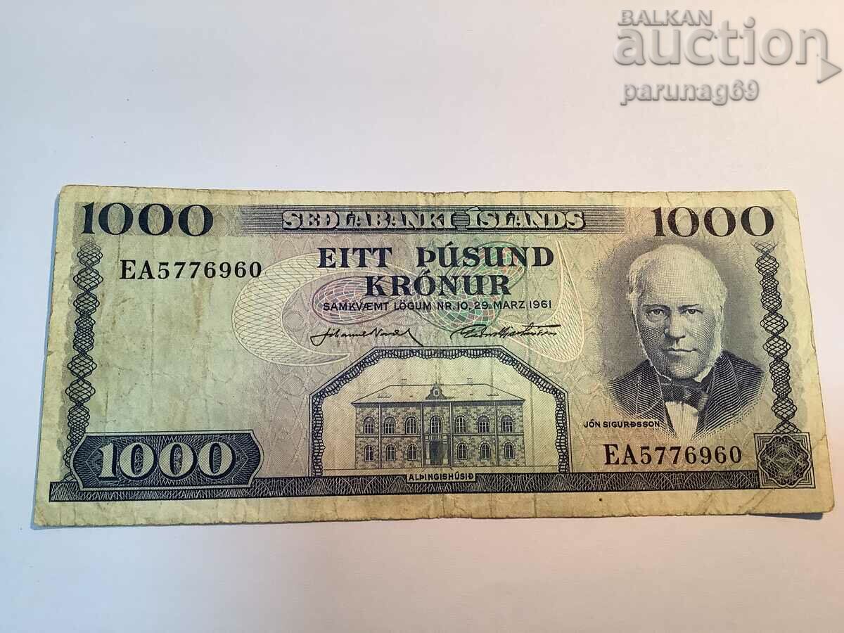 Iceland 1000 kronur 1961 (A)
