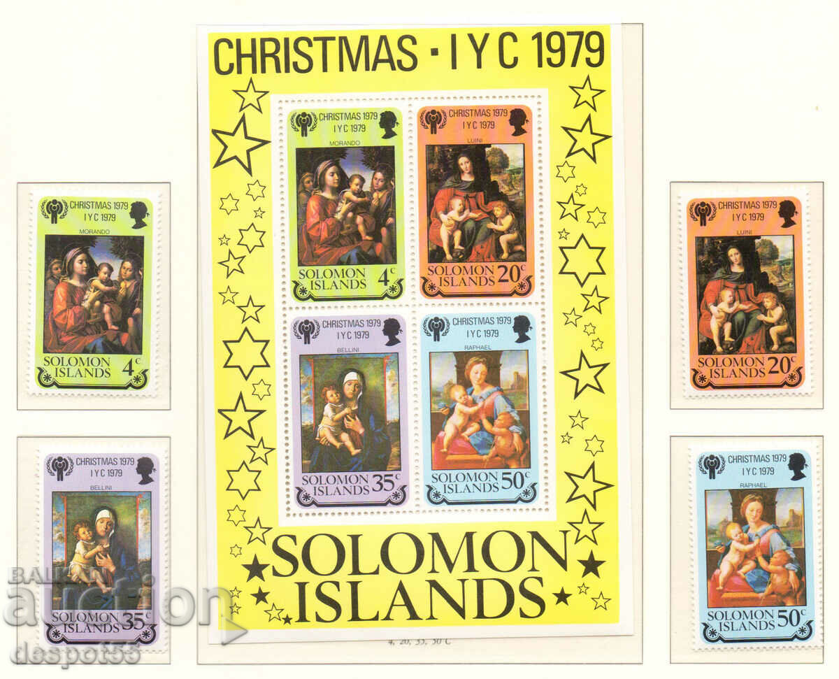 1979. Insulele Solomon. Crăciun și Anul Copilului + Bloc.
