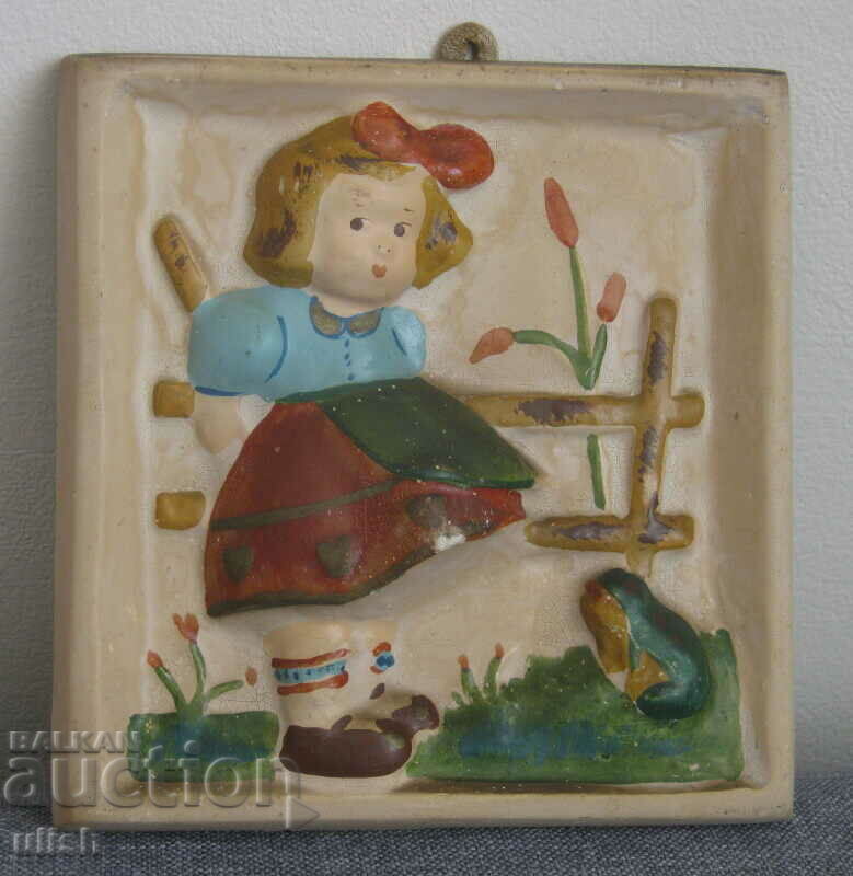 Auction Old gypsum ceramic painted wall tile #2 Auction Old gypsum ceramic painted wall tile #2
