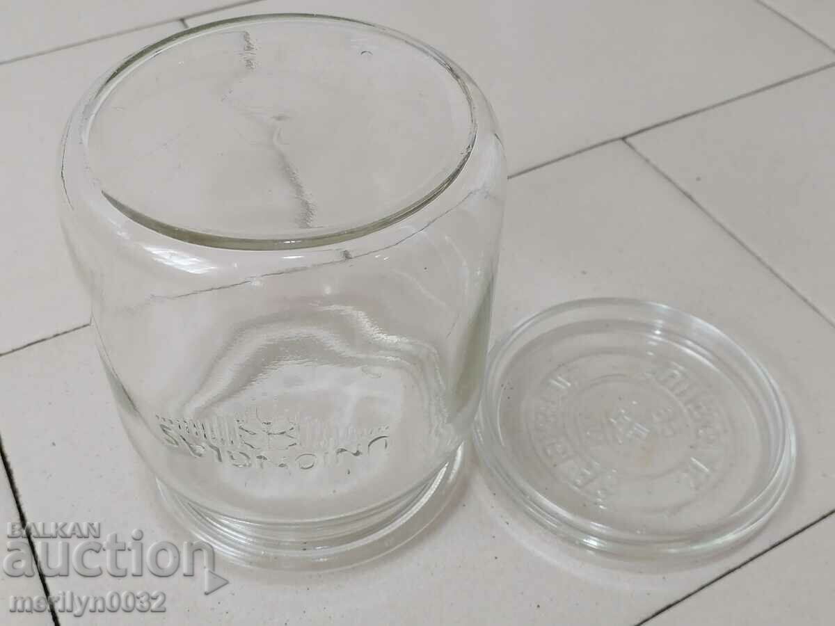 Auction Old German glass jar, 1930s Auction Old German glass jar, 1930s