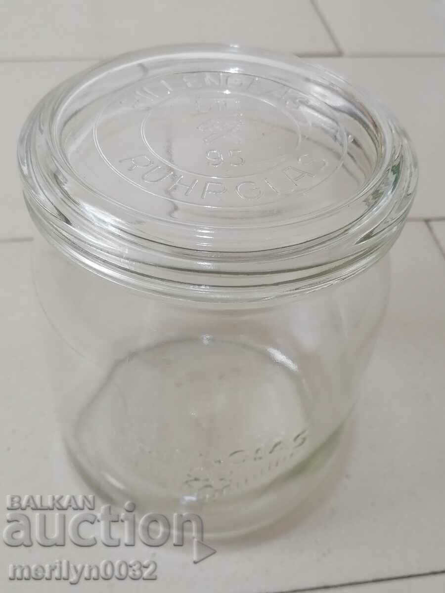 Old German glass jar, 1930s