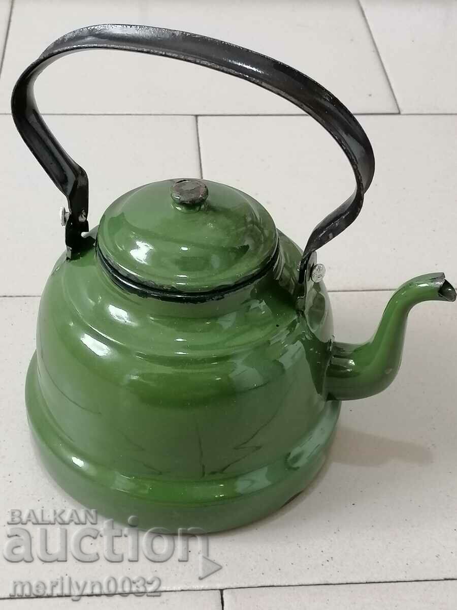 Enamelled teapot made of salt container with enamel with price 45.00 BGN | € 23.01 Enamelled teapot made of salt container with enamel with price 45.00 BGN | € 23.01