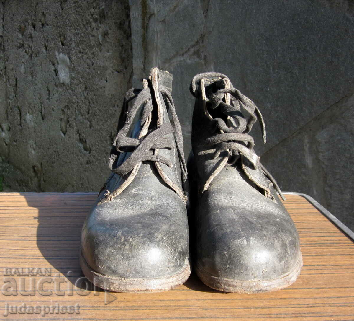 стари Български военни кожени дамски ботуши обувки боти