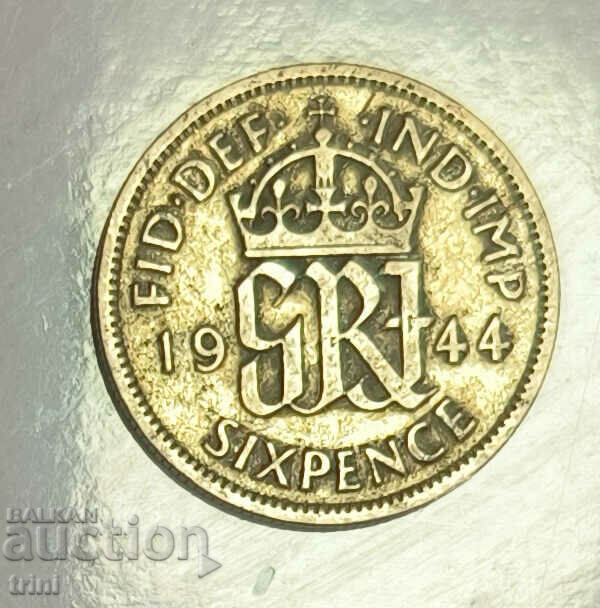Великобритания 6 пенса 1944 година  е131