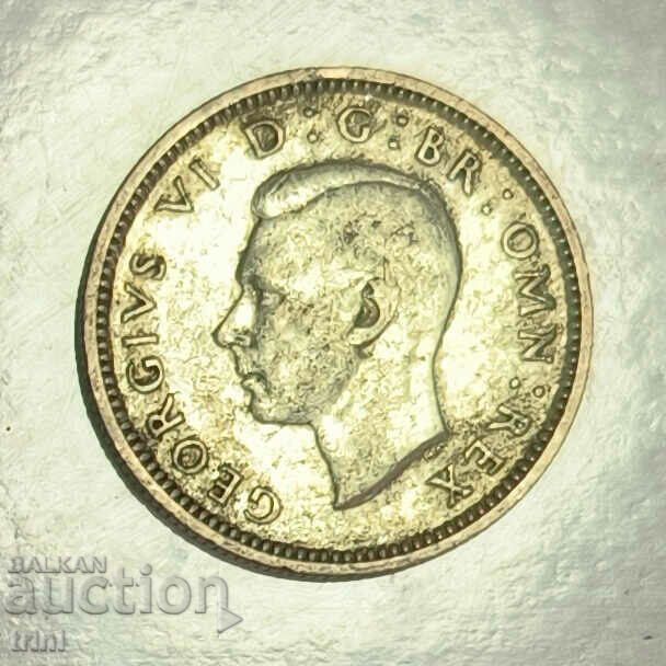 Great Britain 6 pence 1945 year e132 with price 10.00 BGN | € 5.11 Great Britain 6 pence 1945 year e132 with price 10.00 BGN | € 5.11
