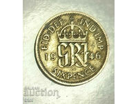 Великобритания 6 пенса 1946 година  е133