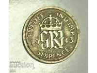 Great Britain 6 pence 1943 year e134