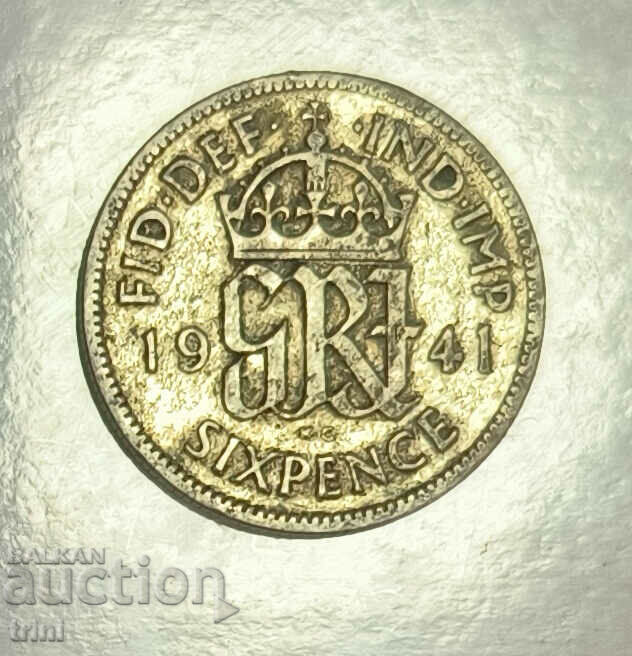 Great Britain 6 pence 1941 year e135