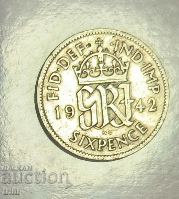 Μεγάλη Βρετανία 6 πένες 1942 έτος e139
