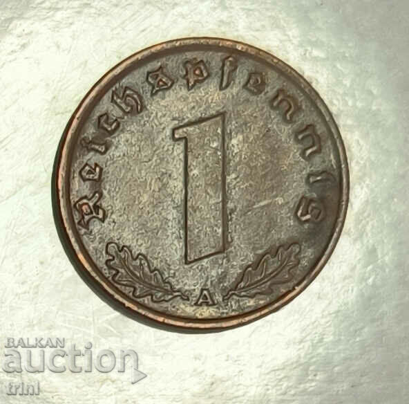 Germany III Reich 1 Pfennig 1939, letter A e142