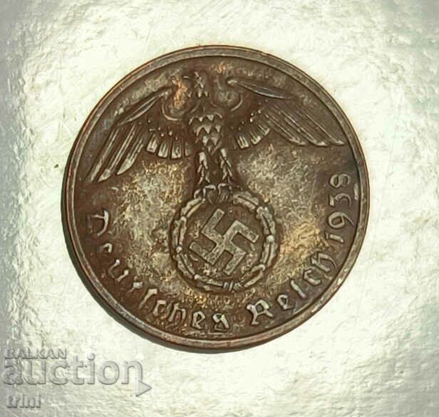 Germany III Reich 1 Pfennig 1938, letter A e143 with price 5.00 BGN | € 2.56