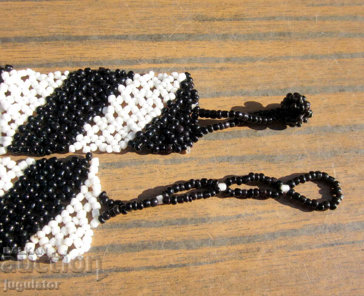 Old Bulgarian Revival folk beaded ornament forehead piece - 5