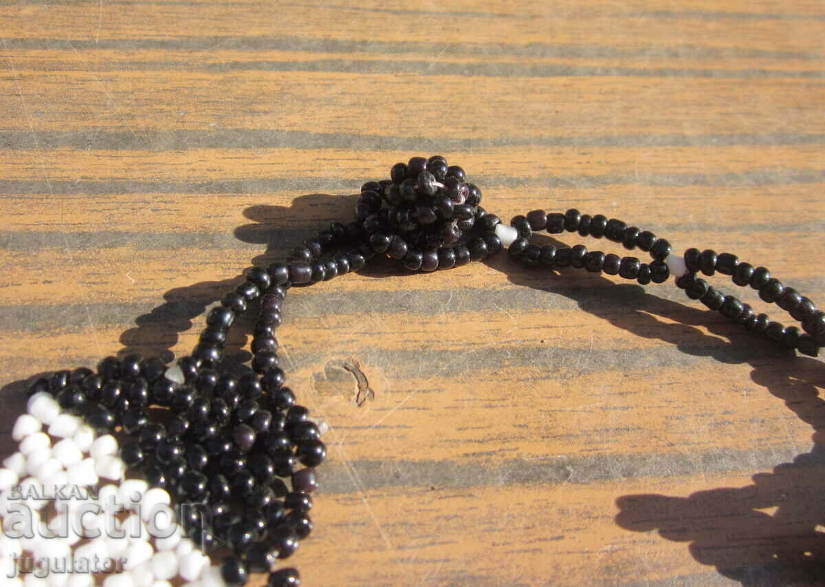 Old Bulgarian Revival folk beaded ornament forehead piece - 6