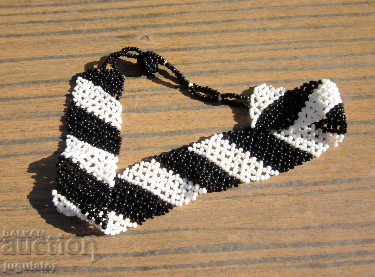 Old Bulgarian Revival folk beaded ornament forehead piece - 7