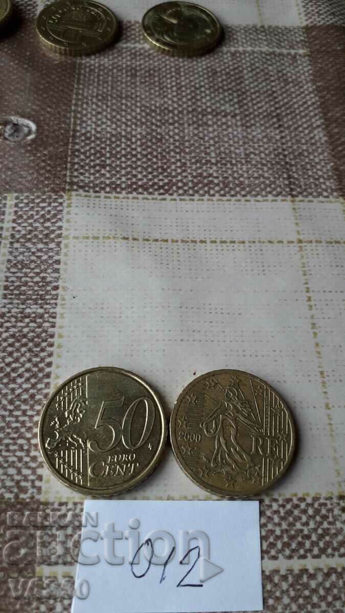 FRANTA 50 de centi euro 2000