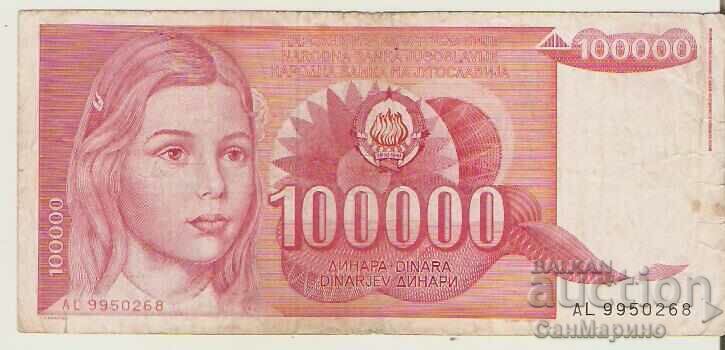 +Yugoslavia 100000 dinars 1989