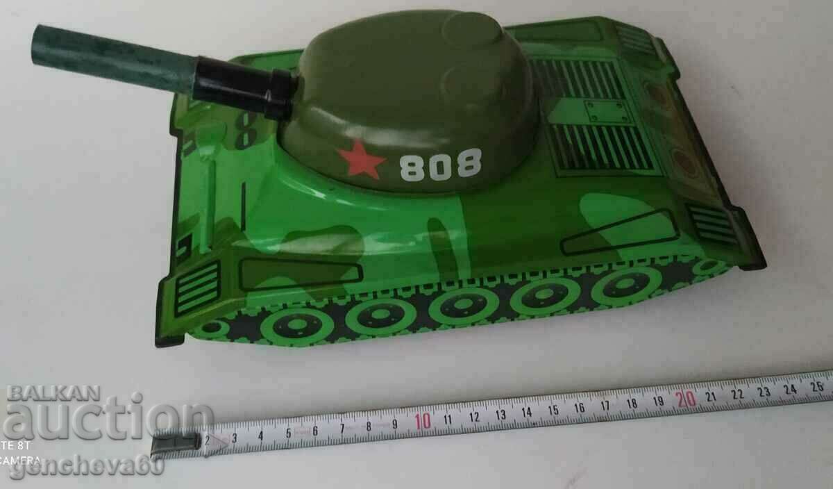 Russian sheet metal, mechanical toy tank