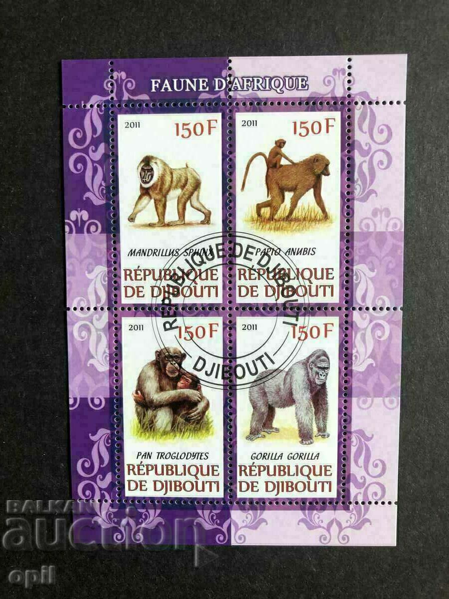 Stamped Block African Fauna 2011 Τζιμπουτί