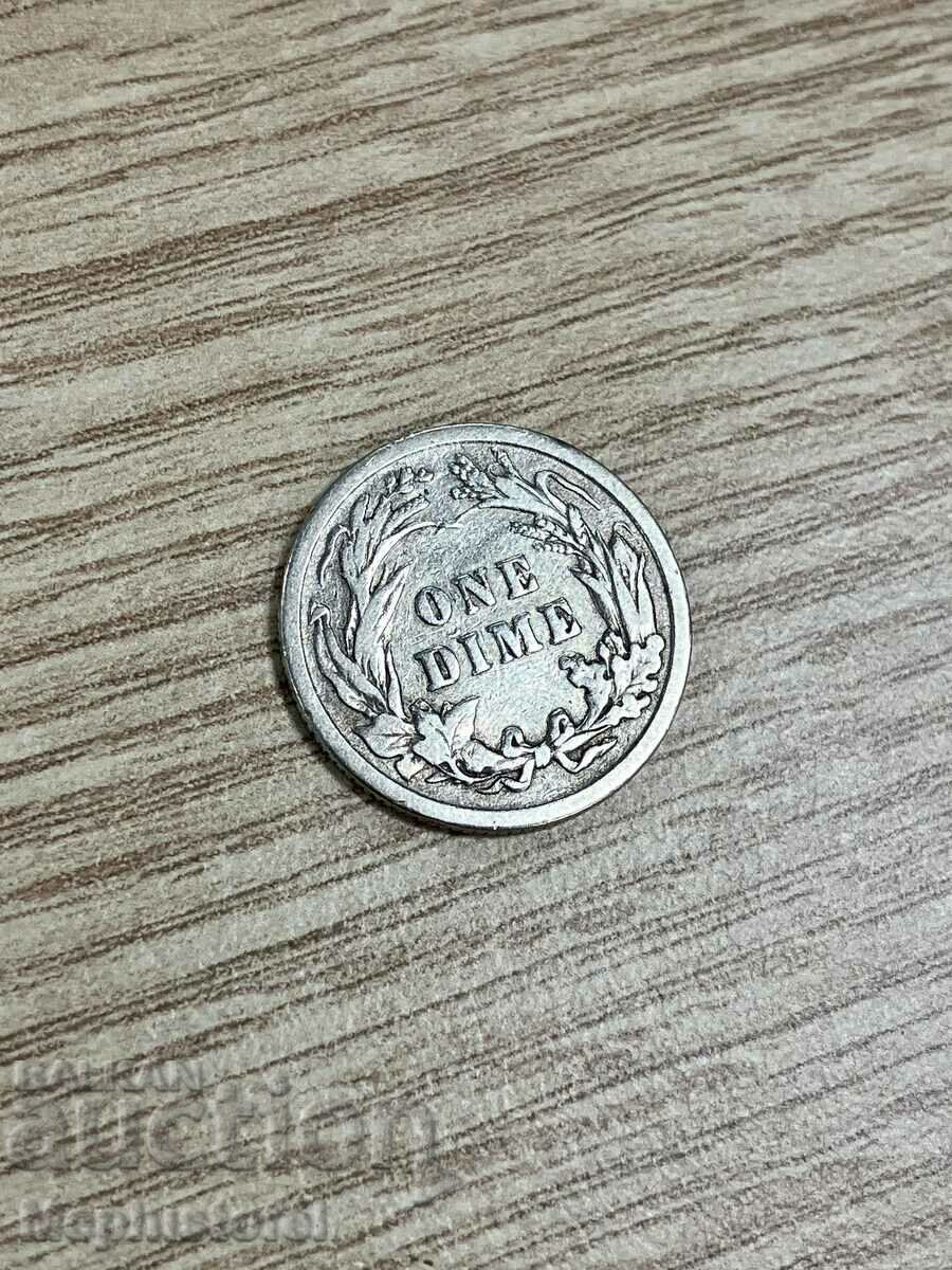 10 cenți /dime/ 1911, SUA - monedă de argint