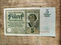Germany 5 rentenmark 1926 - reaper, 8 figures