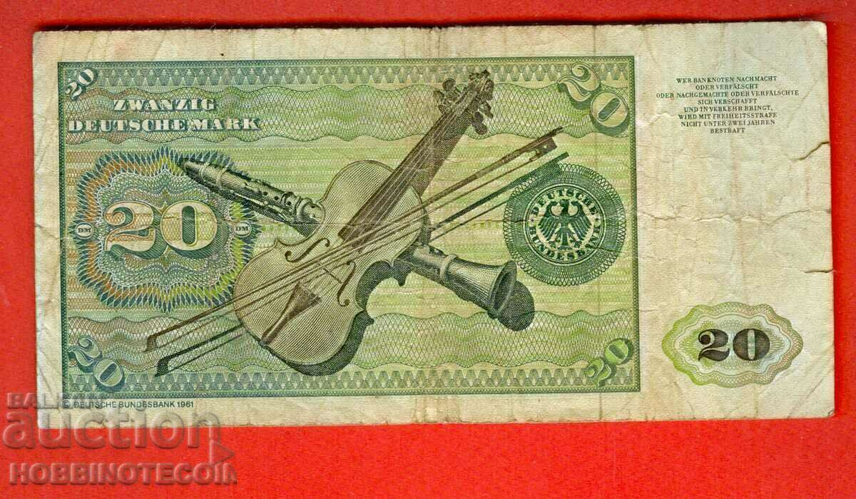 GERMANY 20 Marks - issue 1980 / 1961 / 1 with price 39.10 BGN | € 19.99