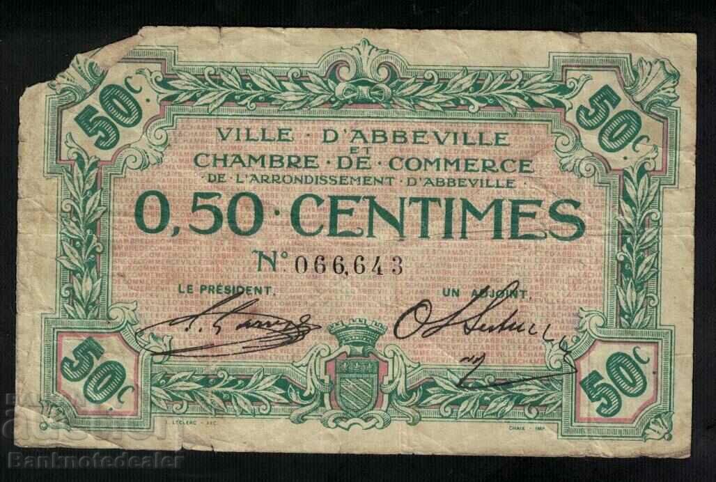 France Chamber De Commerce De Ville D'ABBEVILLE 50 Centimes