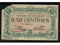 Franța Camera de Comerț De Ville D'ABBEVILLE 50 Centimes