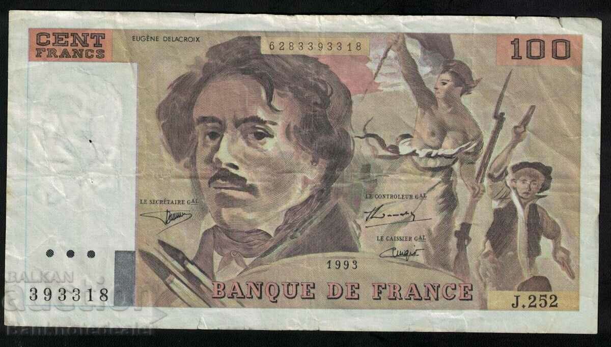 France 100 Francs 1993 Pick 158 Ref 3318