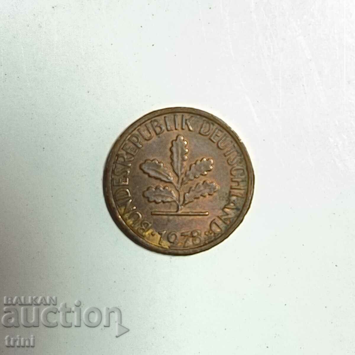 Germany 1 Pfennig 1978 'F' - Stuttgart e184 with price 0.50 BGN | € 0.26 Germany 1 Pfennig 1978 'F' - Stuttgart e184 with price 0.50 BGN | € 0.26