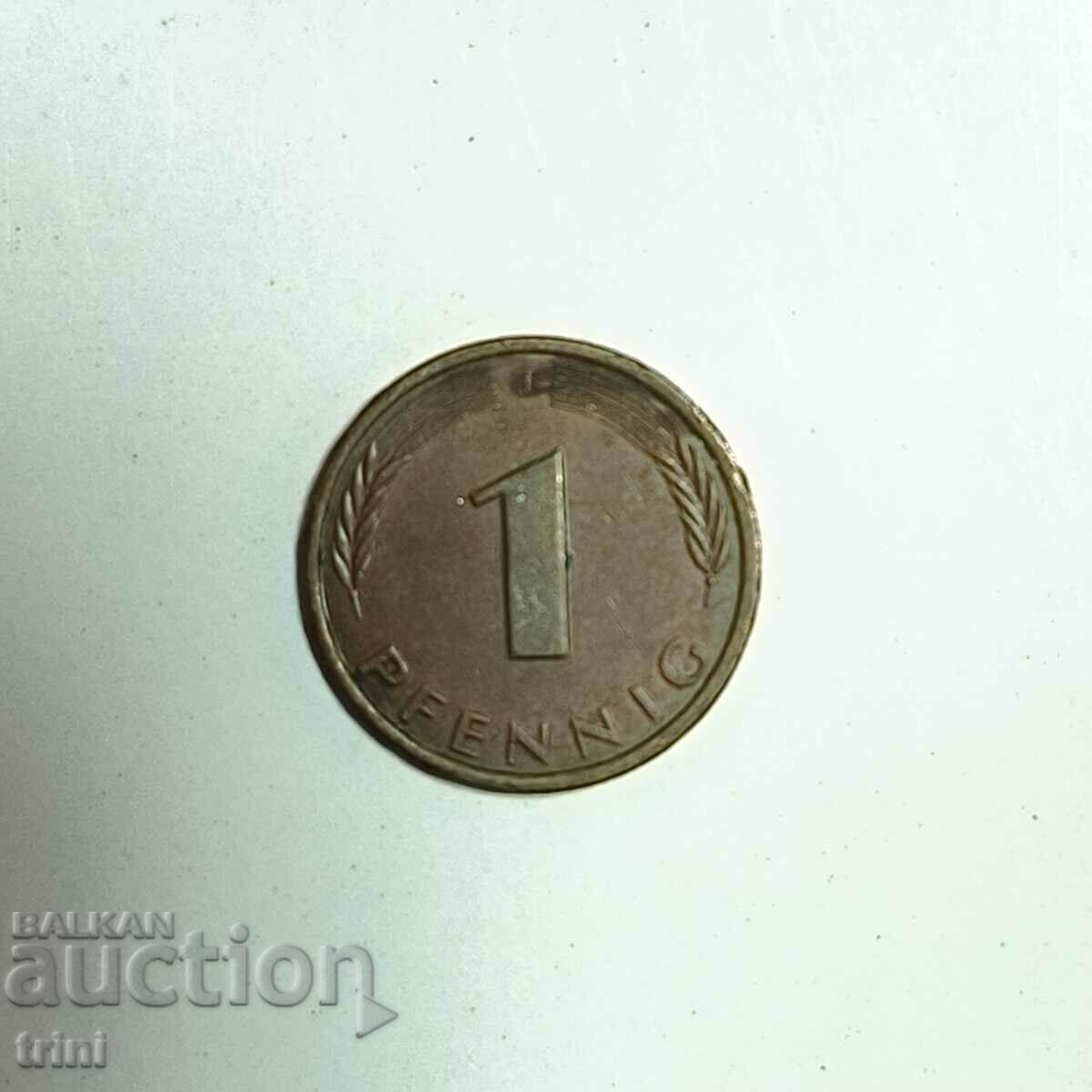 Γερμανία 1 pfennig 1985 έτος 'F' - Στουτγάρδη e184