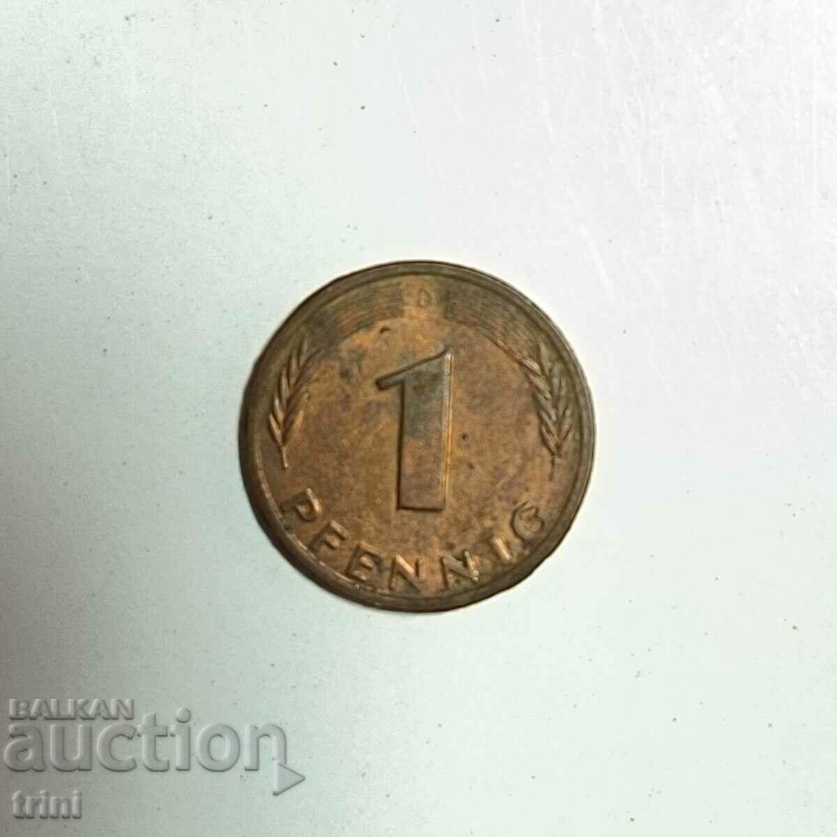 Germany 1 pfennig 1986 year 'D' - Munich e186