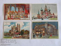 4 old advertising cards