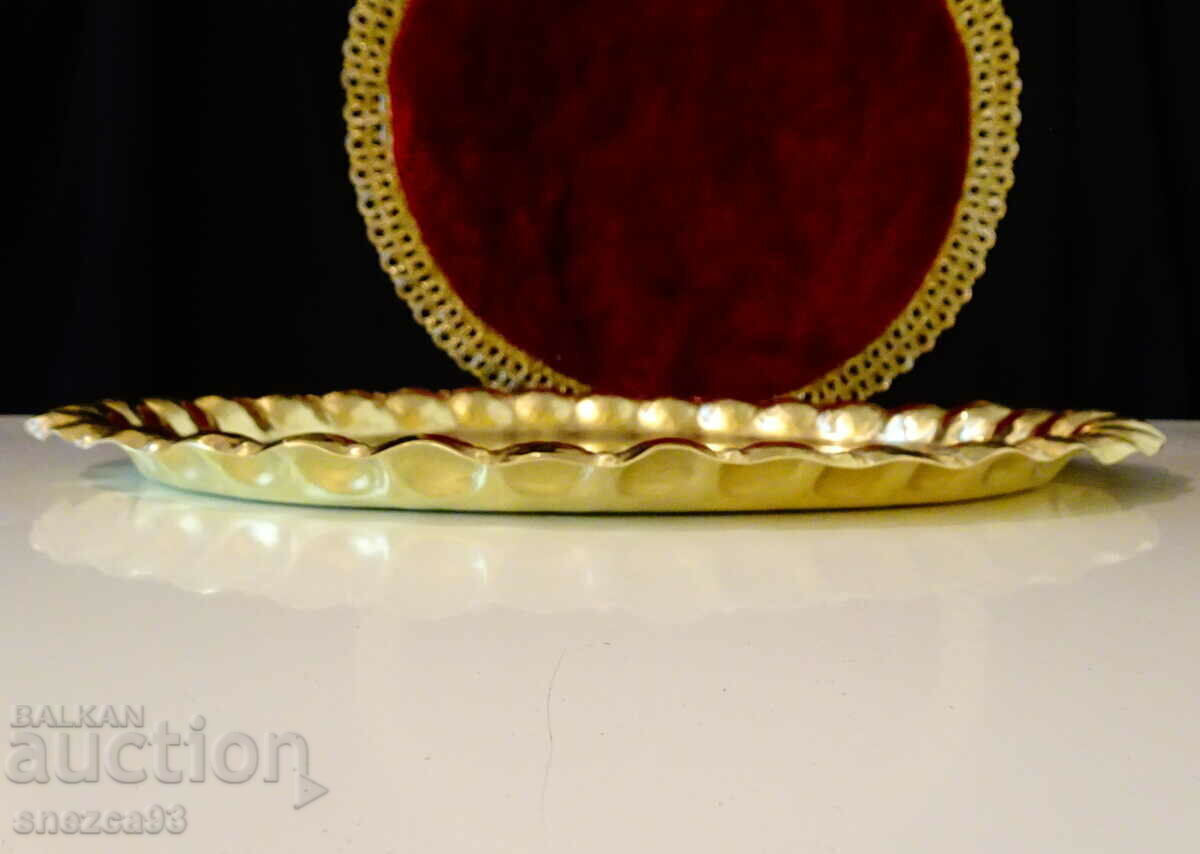 Bronze tray, platter, hand-forged relief with price 65.00 BGN | € 33.23 Bronze tray, platter, hand-forged relief with price 65.00 BGN | € 33.23