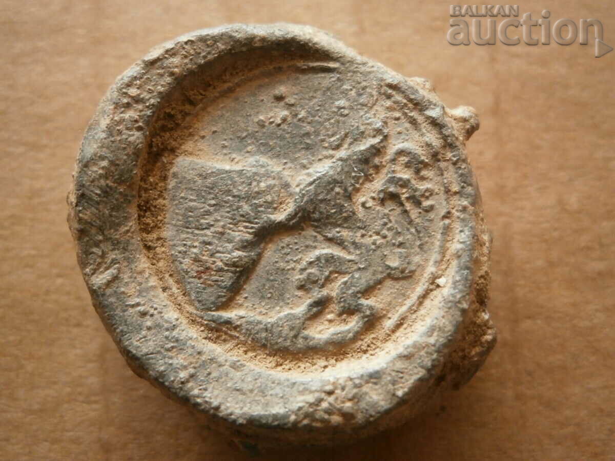 very old military seal lion with shield