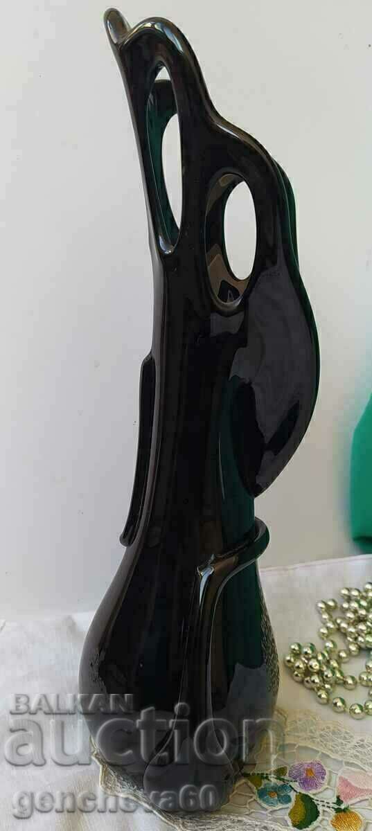 Beautiful Murano black crystal glass vase - 7
